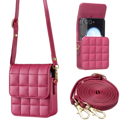 BFB04 Plaid Crossbody Fold Phone Bag, For Samsung Galaxy Z Flip6