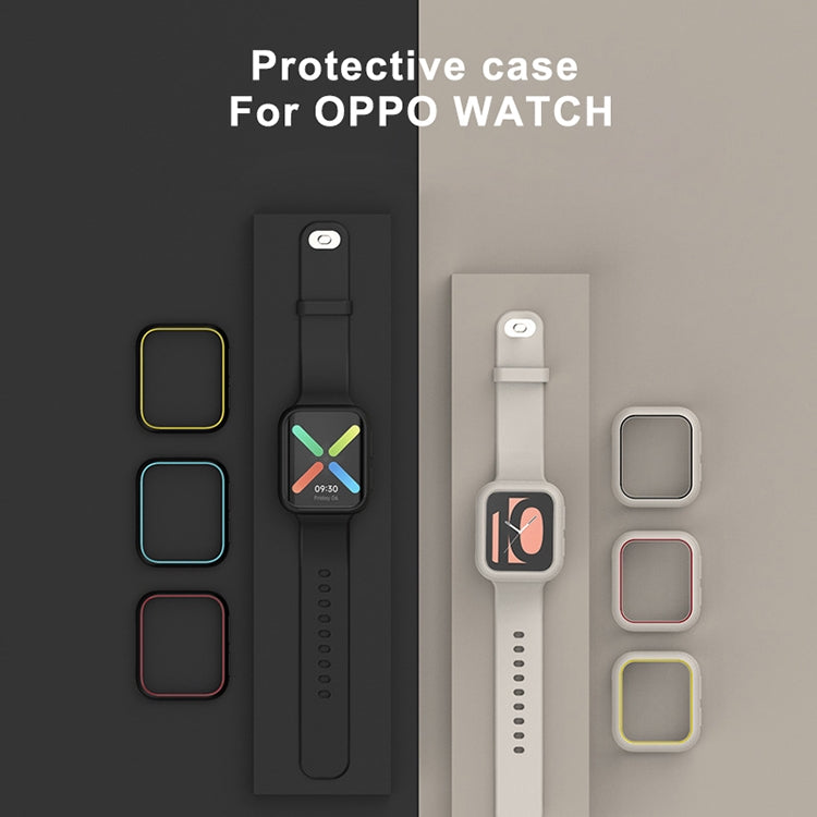 For OPPO Watch 46mm Smart Watch TPU Protective Case, Black+Yellow