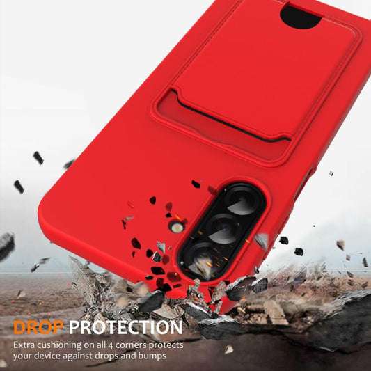 Integrated Card Bag Solid Color Liquid Silicone Phone Case with Lanyard, For Galaxy S26 FE 5G, For Samsung Galaxy S26+ 5G, For Samsung Galaxy S26 Ultra 5G, For Samsung Galaxy S26 5G, For Samsung Galaxy S25 FE 5G, For Samsung Galaxy S25 Edge 5G         ...