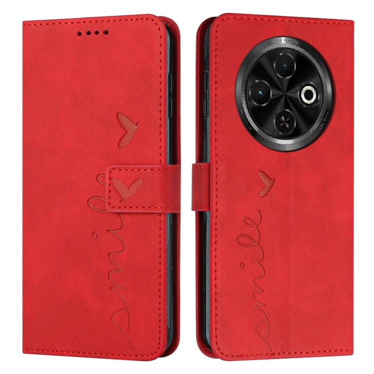 Skin Feel Heart Embossed Leather Phone Case, For Tecno Spark Go 1, For Tecno Spark 30C, For Tecno Spark 20 Pro 5G