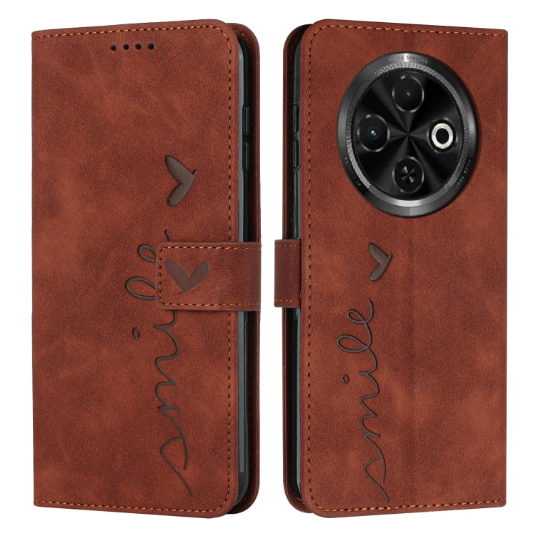 Skin Feel Heart Embossed Leather Phone Case, For Tecno Spark Go 1, For Tecno Spark 30C, For Tecno Spark 20 Pro 5G
