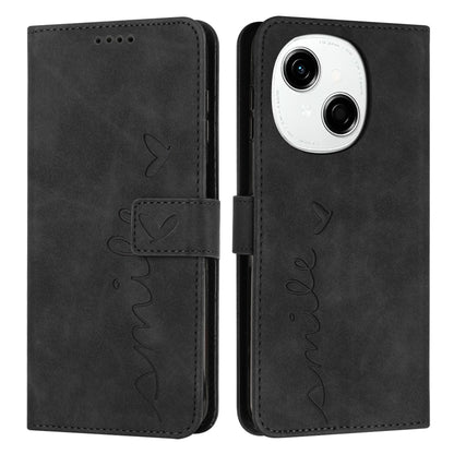 Skin Feel Heart Embossed Leather Phone Case, For Tecno Spark Go 1, For Tecno Spark 30C, For Tecno Spark 20 Pro 5G