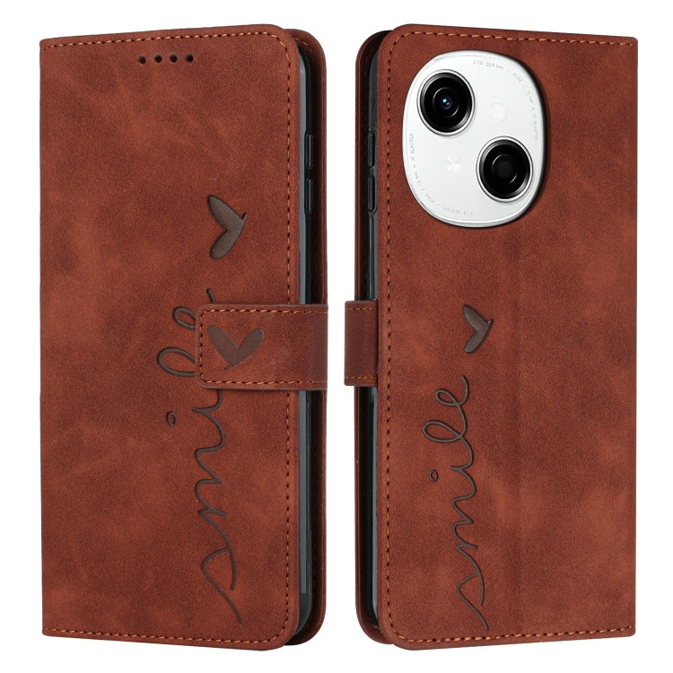 Skin Feel Heart Embossed Leather Phone Case, For Tecno Spark Go 1, For Tecno Spark 30C, For Tecno Spark 20 Pro 5G
