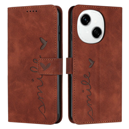 Skin Feel Heart Embossed Leather Phone Case, For Tecno Spark Go 1, For Tecno Spark 30C, For Tecno Spark 20 Pro 5G