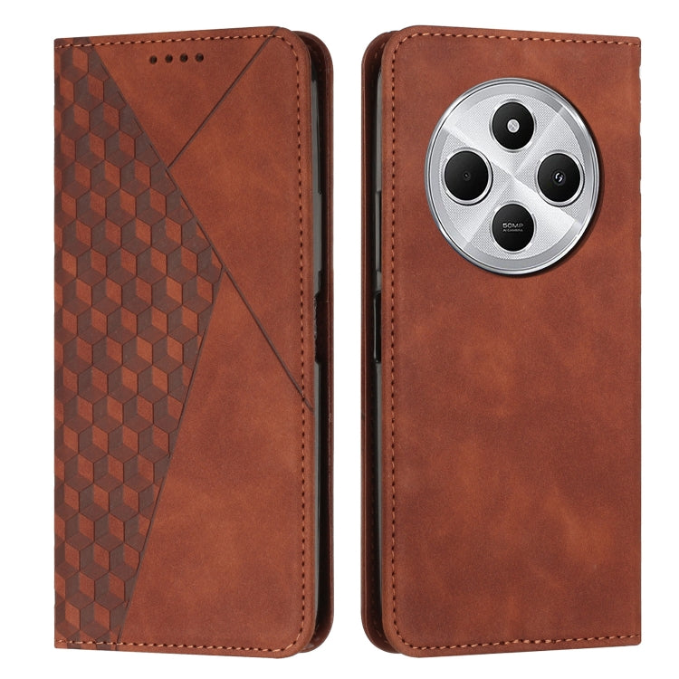 Diamond Splicing Skin Feel Magnetic Leather Phone Case, For Redmi Note 14 4G 163.25mm, For Redmi Note 14 5G Global, For Redmi 14C 4G