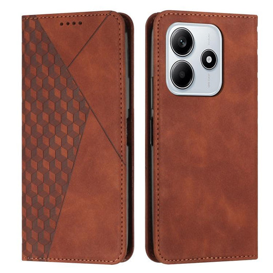 Diamond Splicing Skin Feel Magnetic Leather Phone Case, For Redmi Note 14 4G 163.25mm, For Redmi Note 14 5G Global, For Redmi 14C 4G