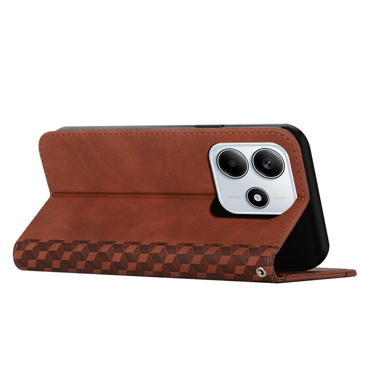 Diamond Splicing Skin Feel Magnetic Leather Phone Case, For Redmi Note 14 4G 163.25mm, For Redmi Note 14 5G Global, For Redmi 14C 4G