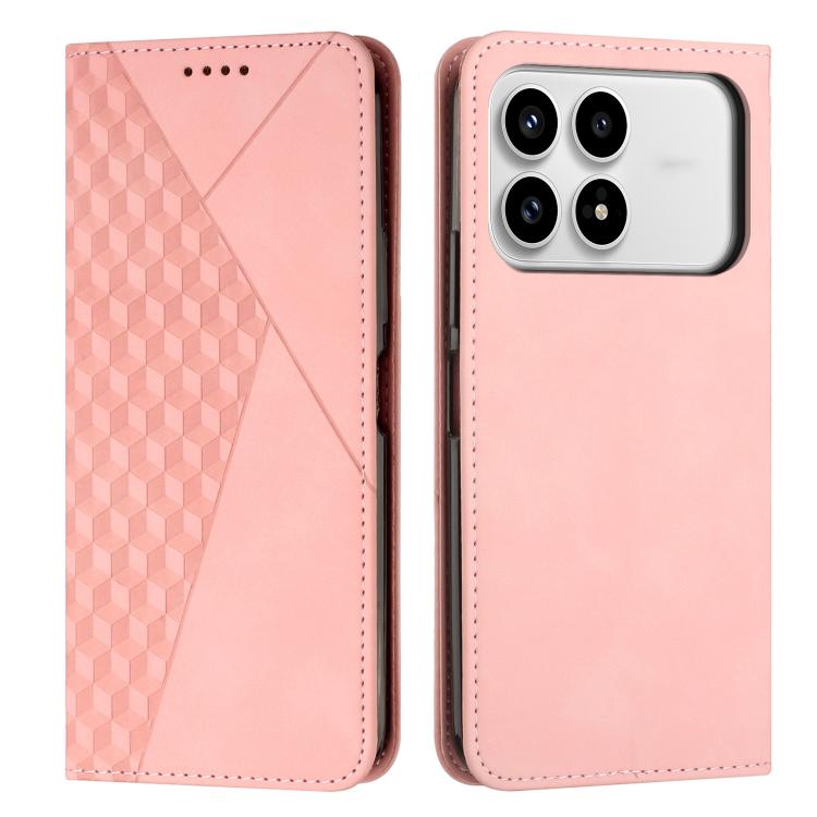 Diamond Splicing Skin Feel Magnetic Leather Phone Case, For Redmi 15a 5G, For Redmi A7 Pro 4G 171mm, For Redmi Turbo 5 Max / Poco X8 Pro Max 5G, For Redmi Turbo 5 / Poco X8 Pro 5G, For Redmi Note 15 Pro+ 5G Global 163.3mm                               ...