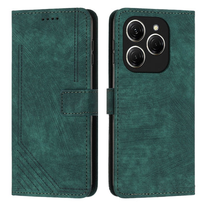 Skin Feel Stripe Pattern Leather Phone Case, For Tecno Spark Go 1, For Tecno Spark 30C, For Tecno Spark 20 Pro 5G