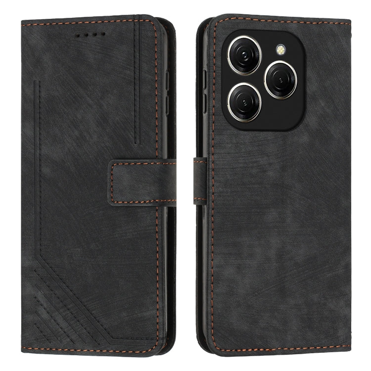 Skin Feel Stripe Pattern Leather Phone Case, For Tecno Spark Go 1, For Tecno Spark 30C, For Tecno Spark 20 Pro 5G