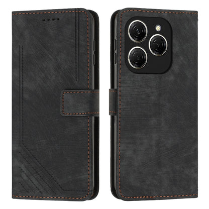 Skin Feel Stripe Pattern Leather Phone Case, For Tecno Spark Go 1, For Tecno Spark 30C, For Tecno Spark 20 Pro 5G