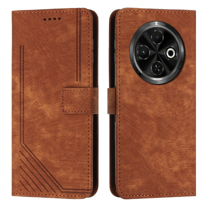 Skin Feel Stripe Pattern Leather Phone Case, For Tecno Spark Go 1, For Tecno Spark 30C, For Tecno Spark 20 Pro 5G