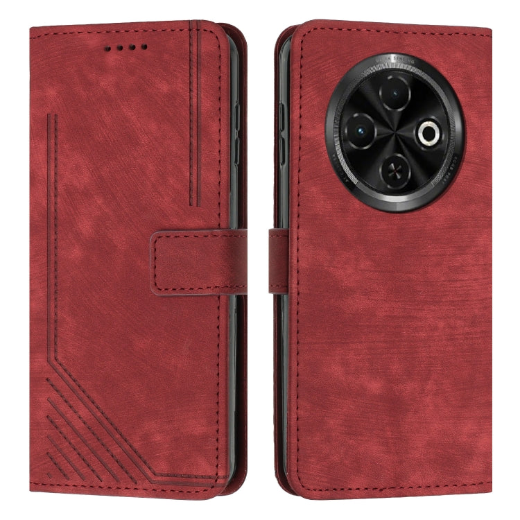 Skin Feel Stripe Pattern Leather Phone Case, For Tecno Spark Go 1, For Tecno Spark 30C, For Tecno Spark 20 Pro 5G