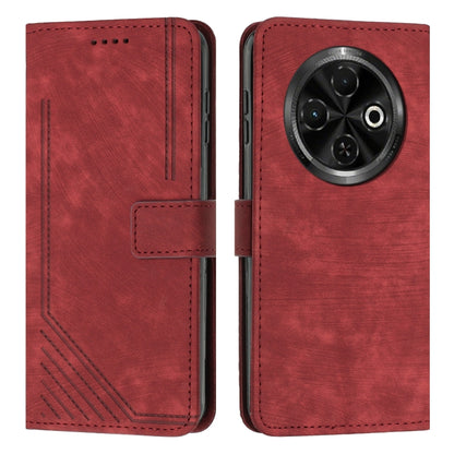 Skin Feel Stripe Pattern Leather Phone Case, For Tecno Spark Go 1, For Tecno Spark 30C, For Tecno Spark 20 Pro 5G