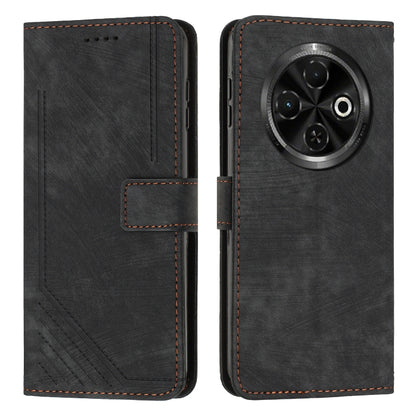 Skin Feel Stripe Pattern Leather Phone Case, For Tecno Spark Go 1, For Tecno Spark 30C, For Tecno Spark 20 Pro 5G