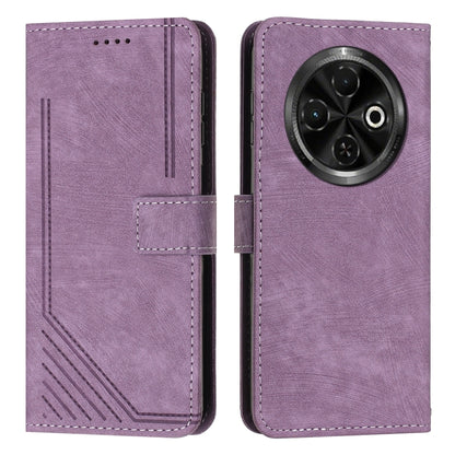Skin Feel Stripe Pattern Leather Phone Case, For Tecno Spark Go 1, For Tecno Spark 30C, For Tecno Spark 20 Pro 5G