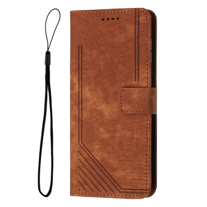 Skin Feel Stripe Pattern Leather Phone Case, For Tecno Spark Go 1, For Tecno Spark 30C, For Tecno Spark 20 Pro 5G