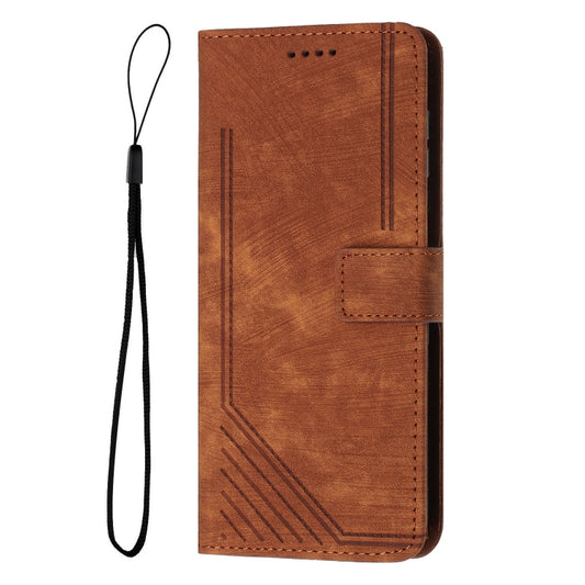 Skin Feel Stripe Pattern Leather Phone Case, For Tecno Spark Go 1, For Tecno Spark 30C, For Tecno Spark 20 Pro 5G