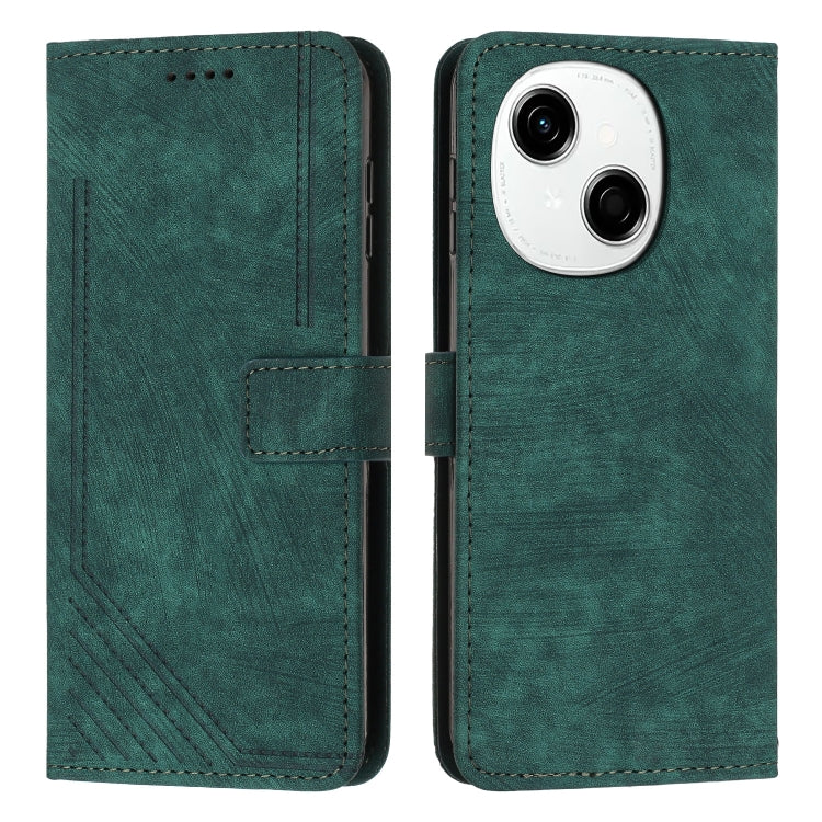 Skin Feel Stripe Pattern Leather Phone Case, For Tecno Spark Go 1, For Tecno Spark 30C, For Tecno Spark 20 Pro 5G