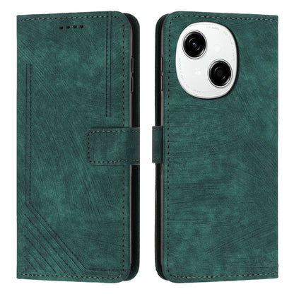 Skin Feel Stripe Pattern Leather Phone Case, For Tecno Spark Go 1, For Tecno Spark 30C, For Tecno Spark 20 Pro 5G