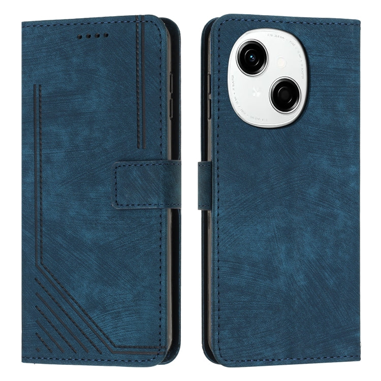 Skin Feel Stripe Pattern Leather Phone Case, For Tecno Spark Go 1, For Tecno Spark 30C, For Tecno Spark 20 Pro 5G