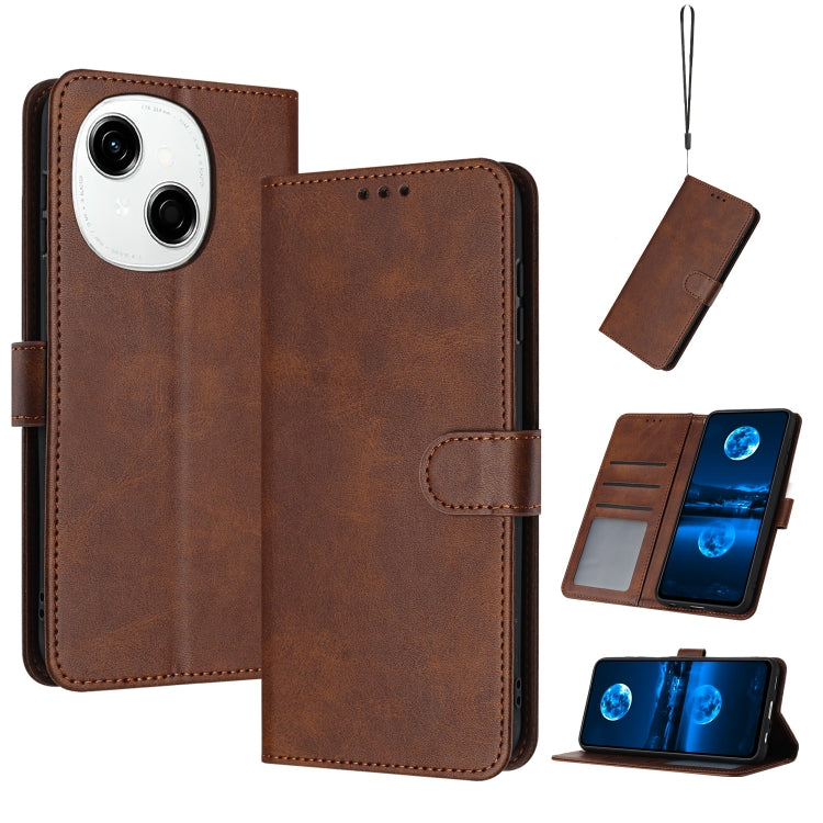 Solid Calf Texture Flip Leather Phone Case, For Tecno Spark Go 1, For Tecno Spark 30C, For Tecno Spark 20 Pro 5G