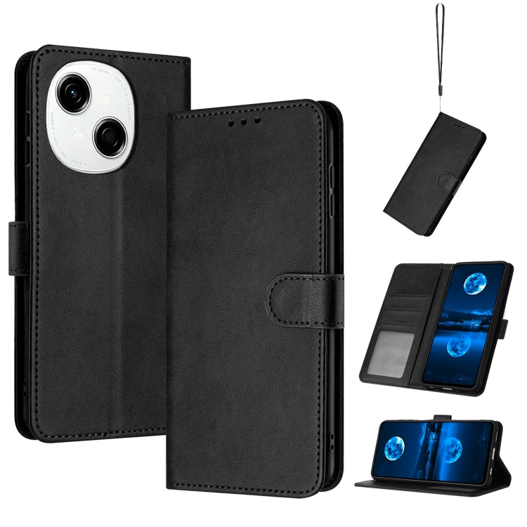 Solid Calf Texture Flip Leather Phone Case, For Tecno Spark Go 1, For Tecno Spark 30C, For Tecno Spark 20 Pro 5G
