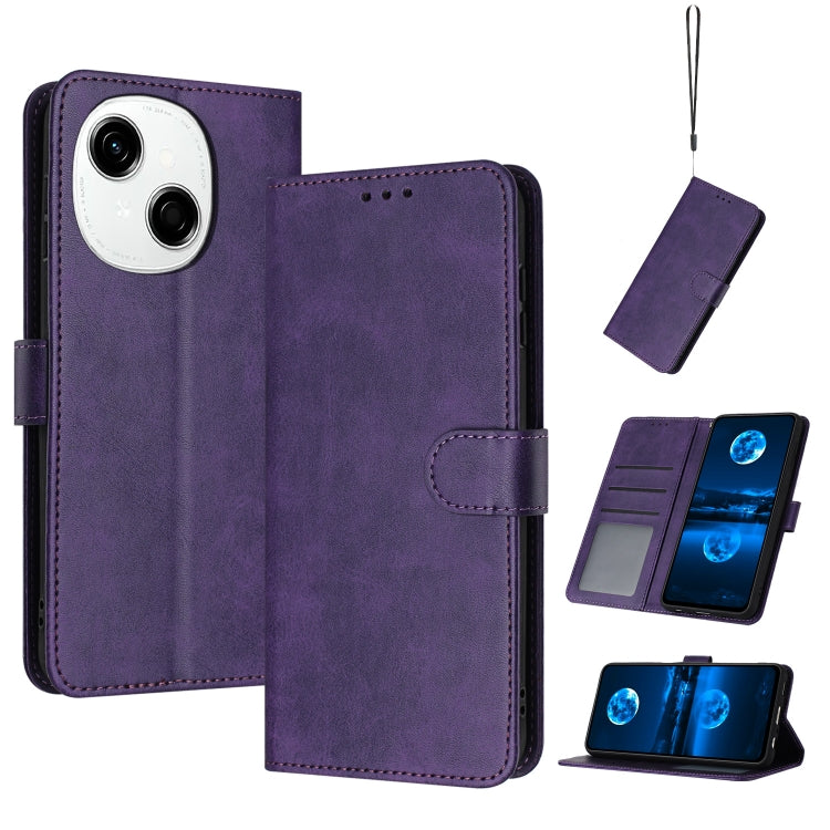 Solid Calf Texture Flip Leather Phone Case, For Tecno Spark Go 1, For Tecno Spark 30C, For Tecno Spark 20 Pro 5G