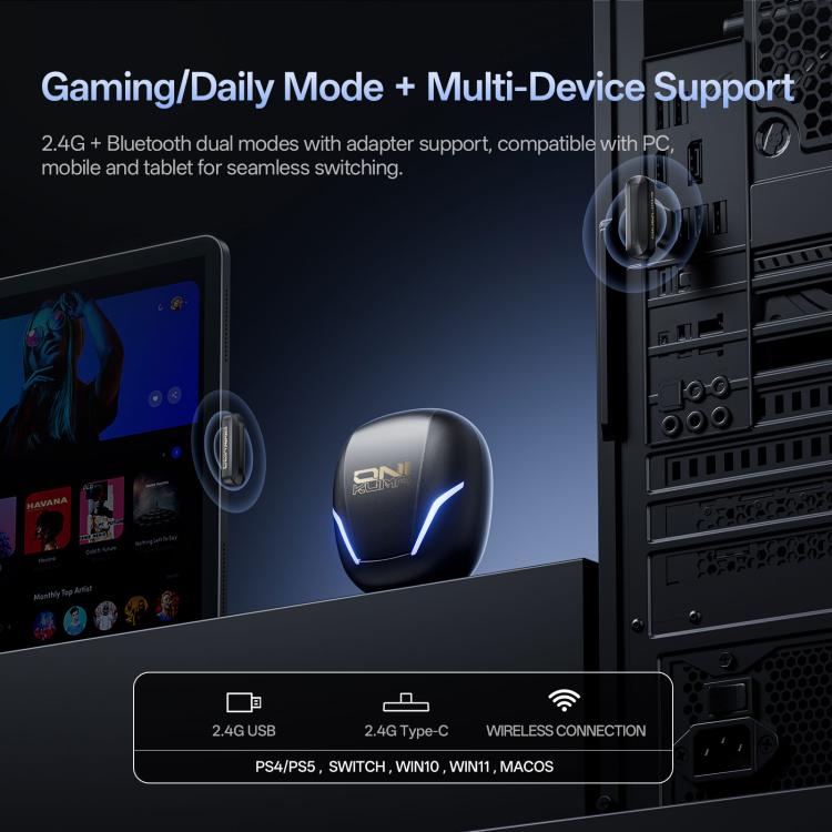 ONIKUMA T27 Dual-Mode Cool Wireless Bluetooth-Kopfhörer, T27