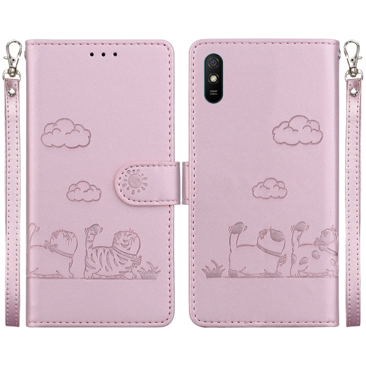 Cute Cats RFID Leather Phone Case, For Redmi 9A / 9i Sport, For Redmi 9 / 9 Prime, For Redmi Note 9 / 10X 4G