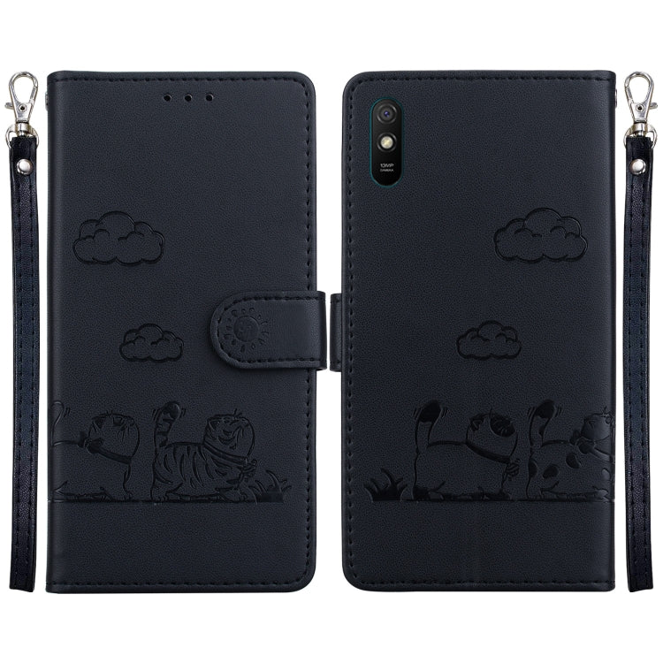 Cute Cats RFID Leather Phone Case, For Redmi 9A / 9i Sport, For Redmi 9 / 9 Prime, For Redmi Note 9 / 10X 4G