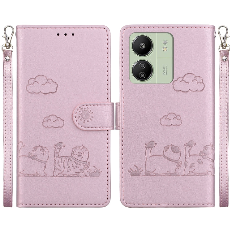 Cute Cats RFID Leather Phone Case, For Redmi K80 / K80 Pro / Xiaomi Poco F7 Pro, For Redmi Note 14 4G 164.84mm, For Redmi Turbo 4 / Xiaomi Poco X7 Pro, For Redmi Note 14 4G 163.25mm, For Redmi Note 14 5G, For Redmi Note 14 Pro / Note 14 Pro+ 5G        ...