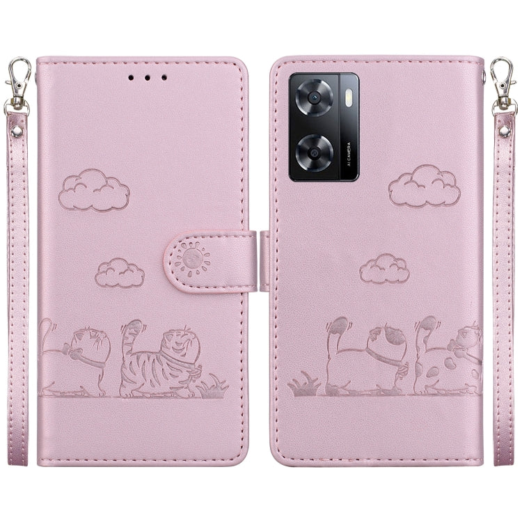 Cute Cats RFID Leather Phone Case, For Realme 12+, For Realme C53, For Realme 12 Pro+ Global, For Realme C67 4G Global, For Realme 11 Pro 5G, For Realme C65 4G, For Realme C55, For Realme V23