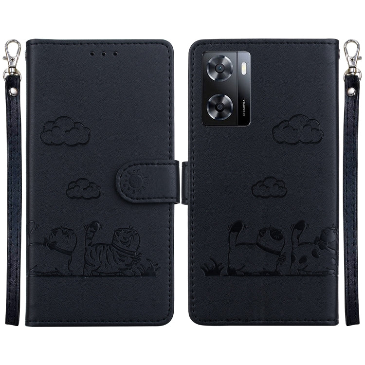 Cute Cats RFID Leather Phone Case, For Realme 12+, For Realme C53, For Realme 12 Pro+ Global, For Realme C67 4G Global, For Realme 11 Pro 5G, For Realme C65 4G, For Realme C55, For Realme V23