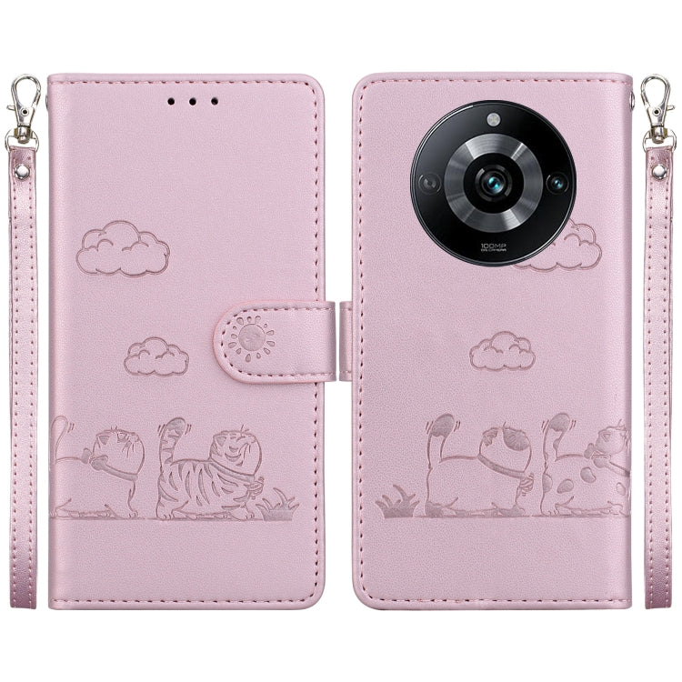 Cute Cats RFID Leather Phone Case, For Realme 12+, For Realme C53, For Realme 12 Pro+ Global, For Realme C67 4G Global, For Realme 11 Pro 5G, For Realme C65 4G, For Realme C55, For Realme V23