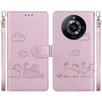 Cute Cats RFID Leather Phone Case, For Realme 12+, For Realme C53, For Realme 12 Pro+ Global, For Realme C67 4G Global, For Realme 11 Pro 5G, For Realme C65 4G, For Realme C55, For Realme V23