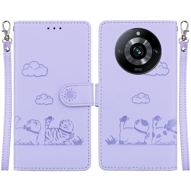 Cute Cats RFID Leather Phone Case, For Realme 12+, For Realme C53, For Realme 12 Pro+ Global, For Realme C67 4G Global, For Realme 11 Pro 5G, For Realme C65 4G, For Realme C55, For Realme V23