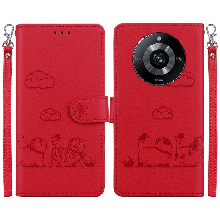 Cute Cats RFID Leather Phone Case, For Realme 12+, For Realme C53, For Realme 12 Pro+ Global, For Realme C67 4G Global, For Realme 11 Pro 5G, For Realme C65 4G, For Realme C55, For Realme V23