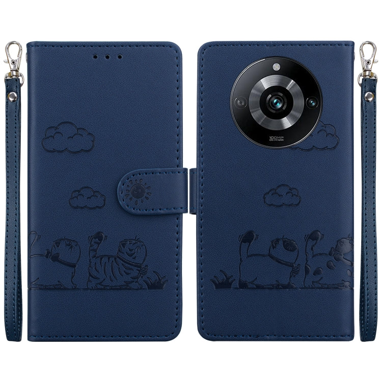 Cute Cats RFID Leather Phone Case, For Realme 12+, For Realme C53, For Realme 12 Pro+ Global, For Realme C67 4G Global, For Realme 11 Pro 5G, For Realme C65 4G, For Realme C55, For Realme V23