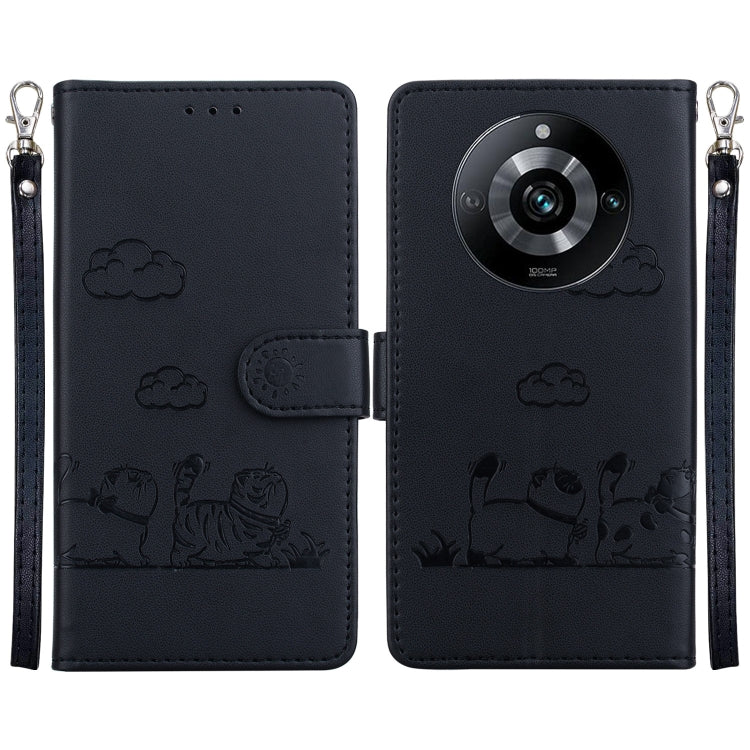 Cute Cats RFID Leather Phone Case, For Realme 12+, For Realme C53, For Realme 12 Pro+ Global, For Realme C67 4G Global, For Realme 11 Pro 5G, For Realme C65 4G, For Realme C55, For Realme V23