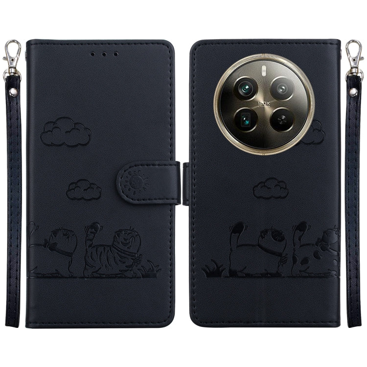 Cute Cats RFID Leather Phone Case, For Realme 12+, For Realme C53, For Realme 12 Pro+ Global, For Realme C67 4G Global, For Realme 11 Pro 5G, For Realme C65 4G, For Realme C55, For Realme V23