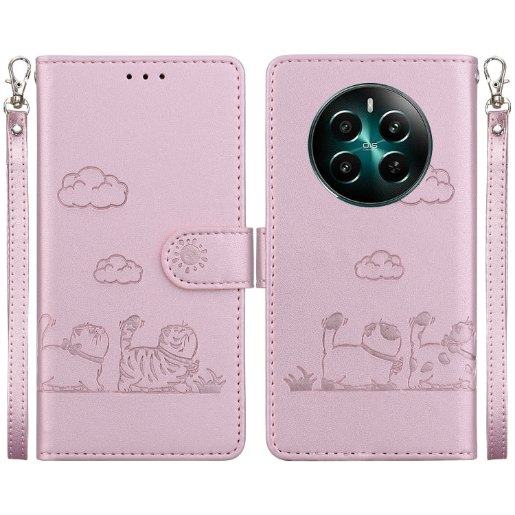 Cute Cats RFID Leather Phone Case, For Realme 12+, For Realme C53, For Realme 12 Pro+ Global, For Realme C67 4G Global, For Realme 11 Pro 5G, For Realme C65 4G, For Realme C55, For Realme V23