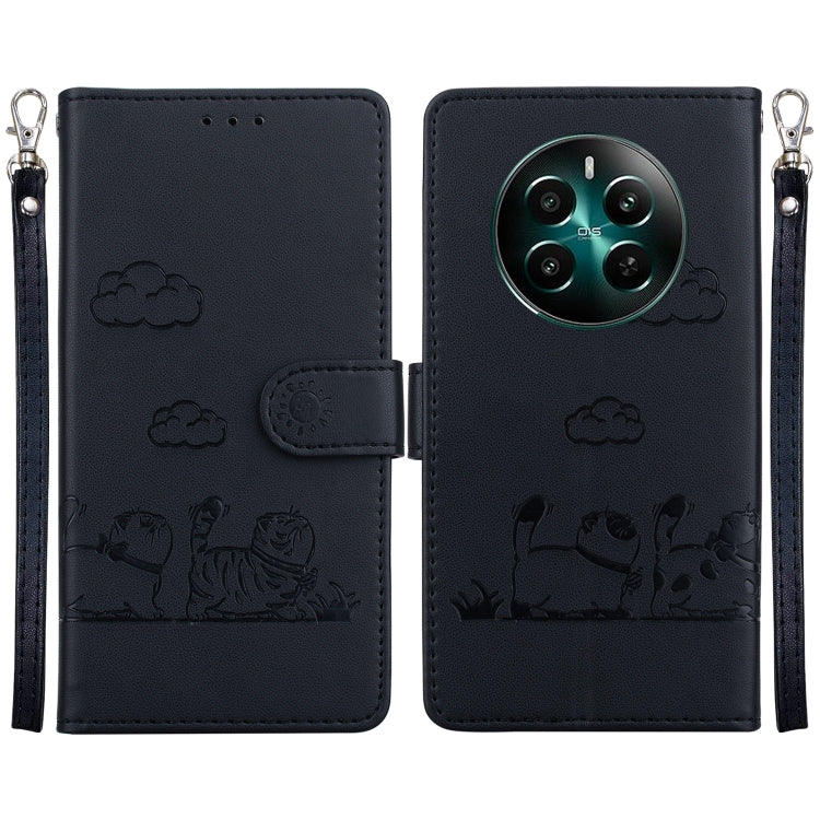 Cute Cats RFID Leather Phone Case, For Realme 12+, For Realme C53, For Realme 12 Pro+ Global, For Realme C67 4G Global, For Realme 11 Pro 5G, For Realme C65 4G, For Realme C55, For Realme V23