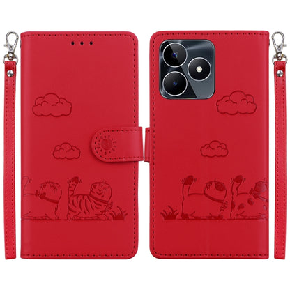 Cute Cats RFID Leather Phone Case, For Realme 12+, For Realme C53, For Realme 12 Pro+ Global, For Realme C67 4G Global, For Realme 11 Pro 5G, For Realme C65 4G, For Realme C55, For Realme V23