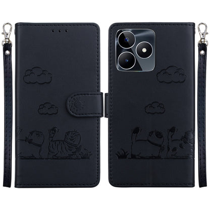 Cute Cats RFID Leather Phone Case, For Realme 12+, For Realme C53, For Realme 12 Pro+ Global, For Realme C67 4G Global, For Realme 11 Pro 5G, For Realme C65 4G, For Realme C55, For Realme V23