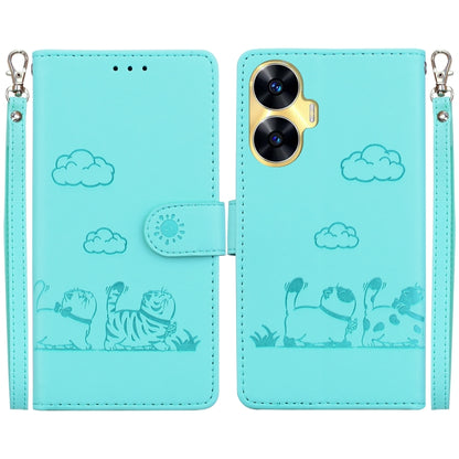 Cute Cats RFID Leather Phone Case, For Realme 12+, For Realme C53, For Realme 12 Pro+ Global, For Realme C67 4G Global, For Realme 11 Pro 5G, For Realme C65 4G, For Realme C55, For Realme V23