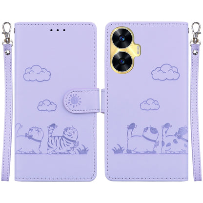 Cute Cats RFID Leather Phone Case, For Realme 12+, For Realme C53, For Realme 12 Pro+ Global, For Realme C67 4G Global, For Realme 11 Pro 5G, For Realme C65 4G, For Realme C55, For Realme V23