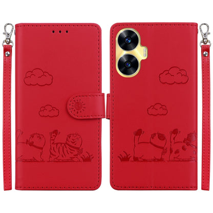 Cute Cats RFID Leather Phone Case, For Realme 12+, For Realme C53, For Realme 12 Pro+ Global, For Realme C67 4G Global, For Realme 11 Pro 5G, For Realme C65 4G, For Realme C55, For Realme V23