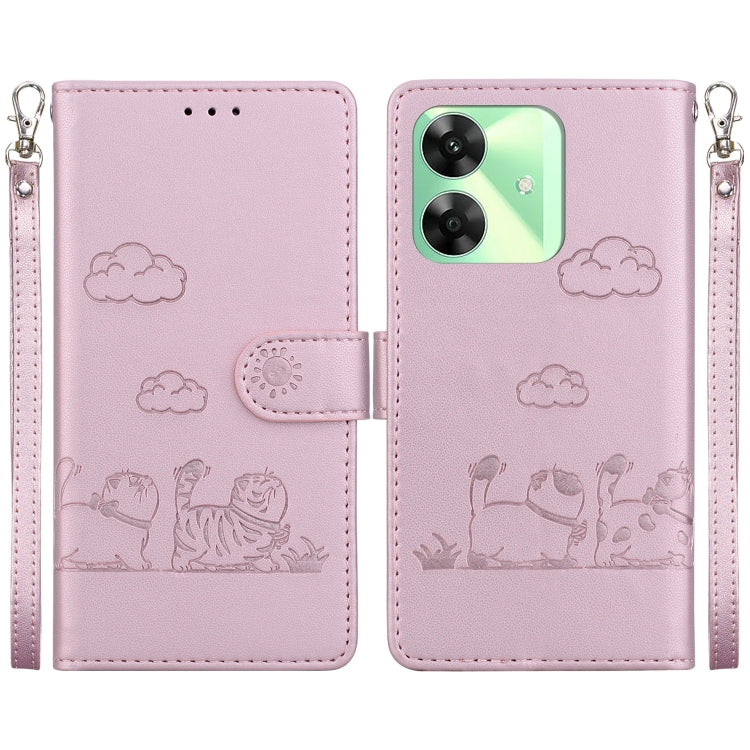 Cute Cats RFID Leather Phone Case, For Realme C100 4G / C100i 4G, For Realme 16 5G, For Realme 16 Pro+ 5G, For Realme 16 Pro 5G, For Realme 15T 5G, For Realme Narzo 80 Lite 4G / C71 India, For Realme 15 5G / Realme 15 Pro 5G, For Realme 14             ...