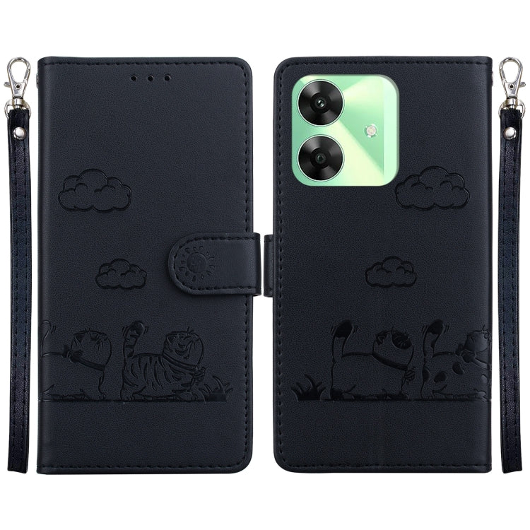 Cute Cats RFID Leather Phone Case, For Realme C100 4G / C100i 4G, For Realme 16 5G, For Realme 16 Pro+ 5G, For Realme 16 Pro 5G, For Realme 15T 5G, For Realme Narzo 80 Lite 4G / C71 India, For Realme 15 5G / Realme 15 Pro 5G, For Realme 14             ...
